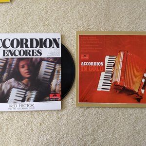 vintage 70s RARE Polydor Canada Records accordion bundle